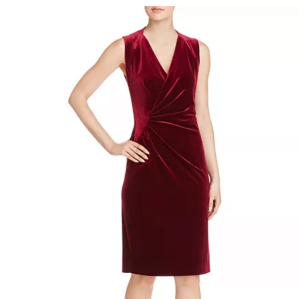 Elie Tahari Dolly Burgundy Velvet Dress Size 6 New with Tags